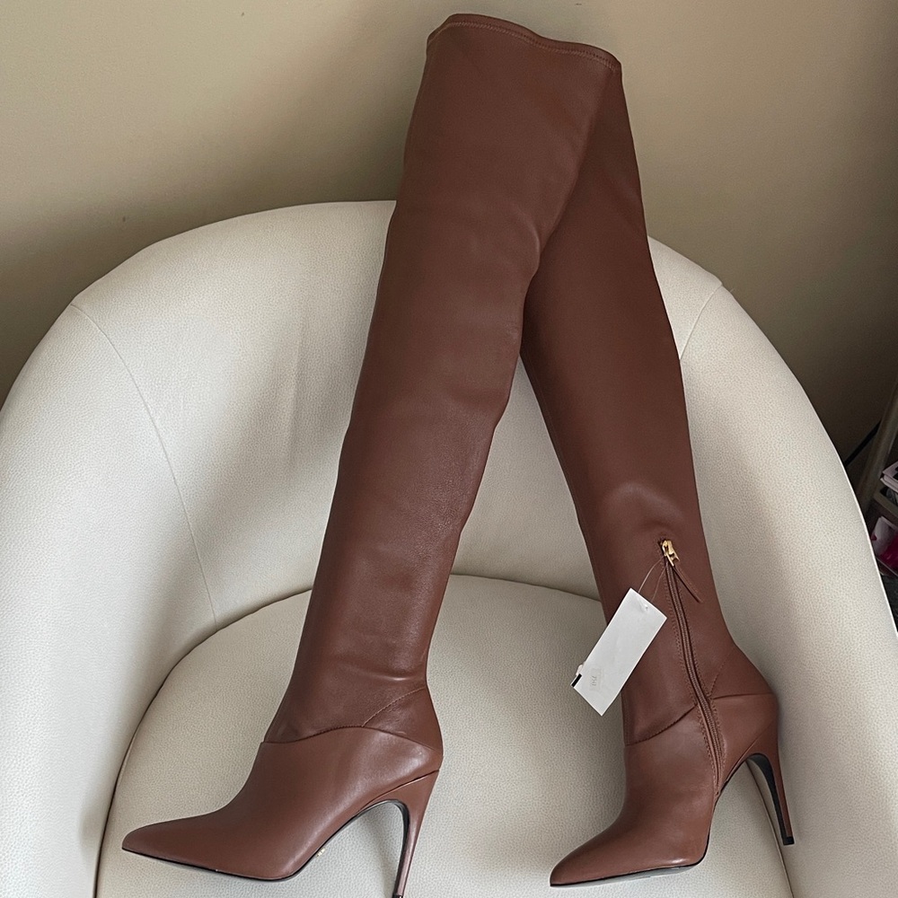 NEW REISS 29”
Tan Caia Over The Knee Leather Boots